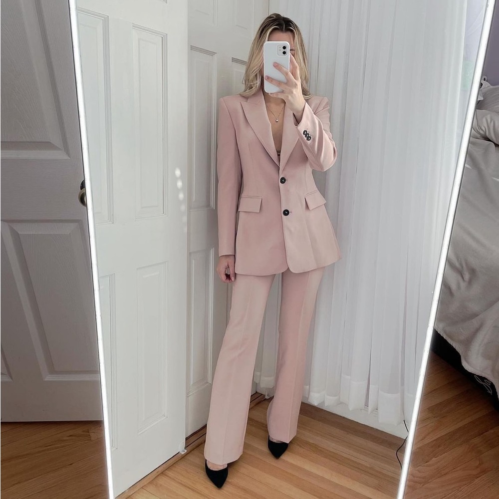 ZARA TAILORED BLAZER & FULL-LENGTH FLARED PANTS